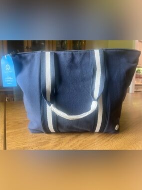 Becco Bags Navy Tote for Travel or Diaper Bag Coastal